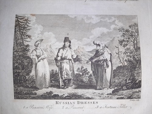 Russian Clothing // Thomas Banks Original Etching 1790 - Picture 3 of 4