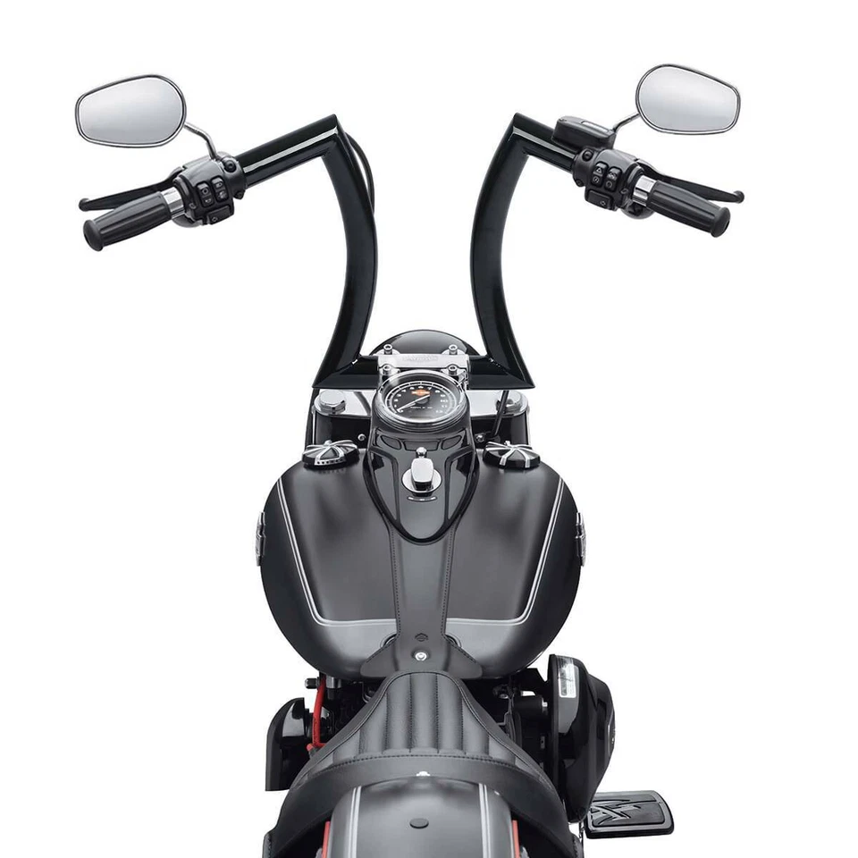 Manillar colgante Fat Ape de 16" de elevación de 2" apto para Harley Touring Road King Dyna FXDB Foto 3 de 4