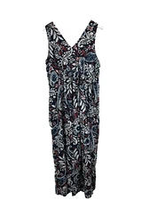Lucky Brand Dress XL Woman Extra Large Maxi Sundress Print V-Neck Sleeveless