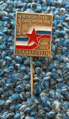 SLOVENIJA - GERMANY, SKPD Sava Frankfurt Kultur-und Bildungsverein, pin 1978. !