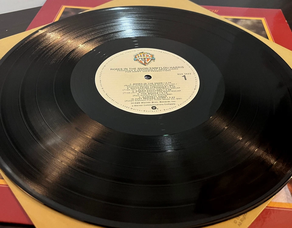 EMMYLOU HARRIS - Roses In The Snow (1980) - 12" Vinyl Record LP - VG+ - Image 3 of 3