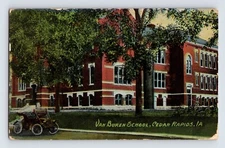 Postcard Iowa Cedar Rapids IA Van Buren School Car 1911 Posted Divided Back