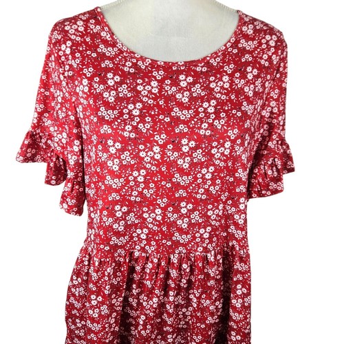 NCLook Womens Floral Dress Size M Ruffle Short Sleeves Pullover Casual Date - Picture 7 of 14
