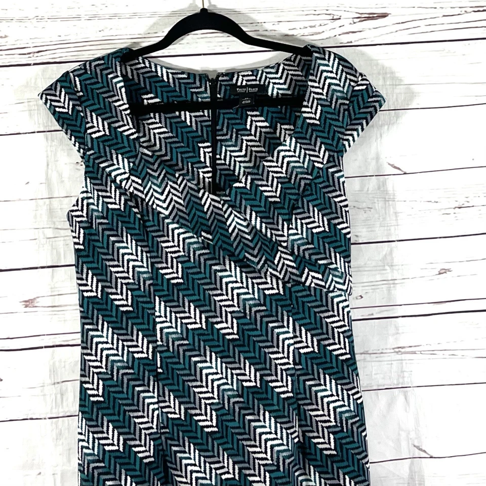 Vestido Casa Blanca Mercado Negro Talla 10 Azul/Negro Funda Sin Mangas Foto 2 de 4