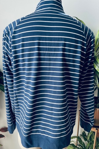 EUC!!B.DRADDY BLUE&WHITE STRIPE 1/4 ZIP PULLOVER GOLF CLUB LOGO SHIRT* XL - Picture 4 of 6