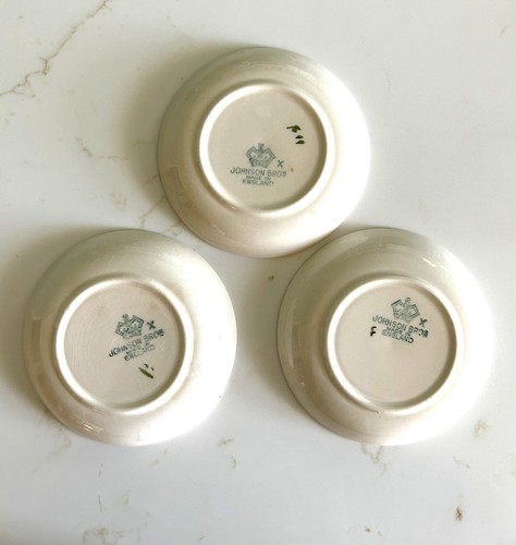 Set (3) Vintage Johnson Bros. 4" Butter-/Schmuckschalen Made in England - Bild 5 von 6