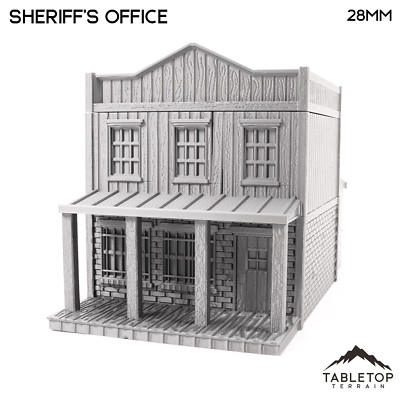 Old West Sheriff's Office - Wild West Building - Tabletop Terrain Miniatures