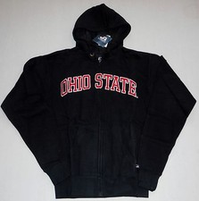 OHIO STATE BUCKEYES OSU HOODED SWEATSHIRT ZIPPERED HOODIE MEN'S S M L BLACK NWT