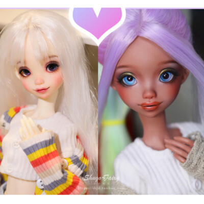 1/4 BJD Doll Supermodel Girl Ball Jointed Resin Puppe with Eyes Face Makeup Wig