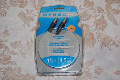 15ft Dynex DX-AV230 RCA Premium Digital Audio SubWoofer Cable, in or out of wall