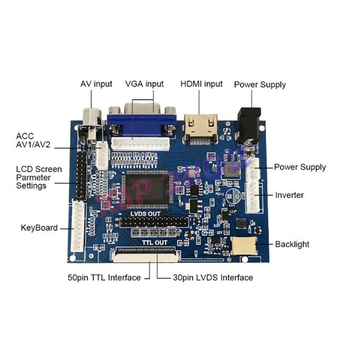 10.1 Inch 1024*600 LCD Screen Display Monitor With Driver Control Board VGA HDMI - Picture 5 of 8