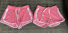 2 Pair JUSTICE Active Girls Shorts Running Athletic Shorts -Pink Sz 12