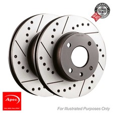 2x Brake Discs Vented Grooved For Porsche Panamera 970 3.0 S E-Hybrid Apec Front