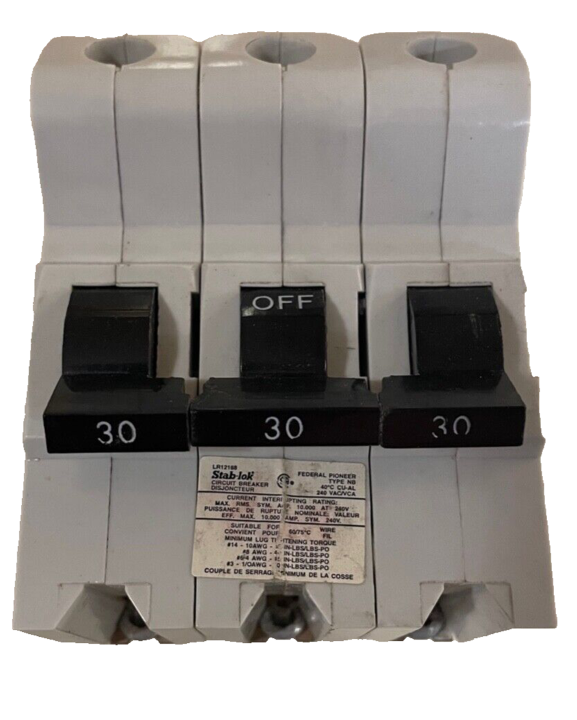NB330. Fpe 3pole 30 amp bolt in breaker