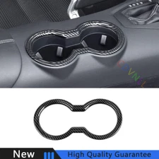 For Ford Mustang 2024 Carbon Fiber Inner Gear Water Cup Holder Frame Cover Trim