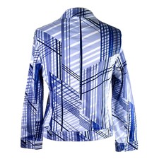 Weill Lightweight Summer Jacket, Uk14, Eu40, Us10, Blue Abstract Stripes