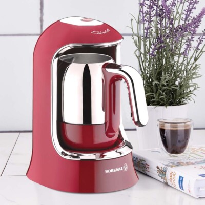 KORKMAZ COFFEE MAKER RED ELECTRICAL TURKISH  POT KETTLE A860-03 Ottoman 220V