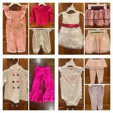 Toddler Girls Size 18 Months Huge Spring Clothing Lot Dress Romper Cropped Pants