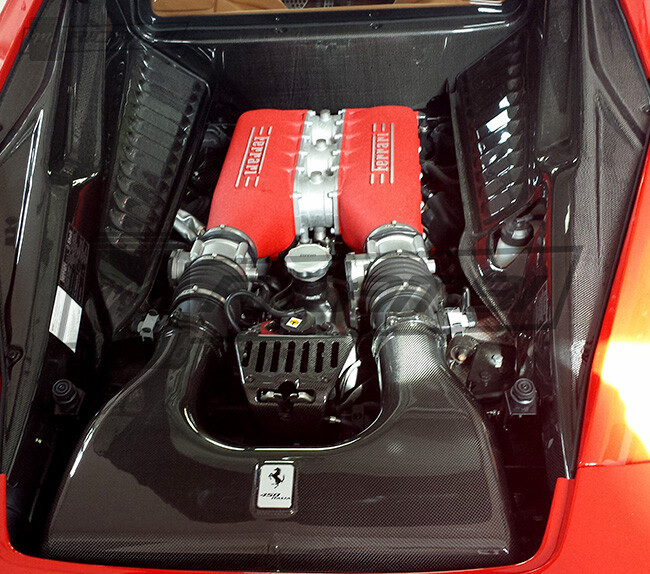 Ferrari 458 Italia & Speciale Carbon Fiber Engine Covers (Incl. OEM Stickers)