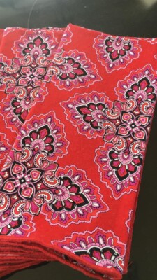 Vera Bradley Retired Set Of 4 Rare Frankly Scarlet Napkins Rare HTF lot-B