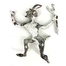 19th Century Antique Ornamental Cast Iron Devil Chimney Damper Pull Handle