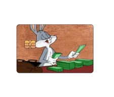 Bugs Bunny Stacks Money Credit / Debit Card Skin Cover Decal Sticker *SMALL CHIP