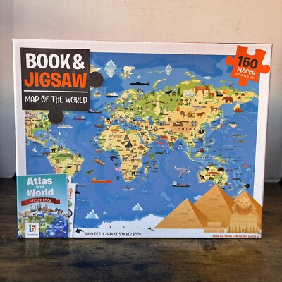 Map Of The World Book And 150 Piece Jigsaw Puzzle W 24 Page
