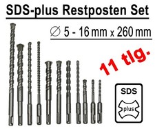 11 x SDS-Plus Hammer Bohrer Betonbohrer Ø 5 - 16 mm / 110-260 mm Lang Restposten