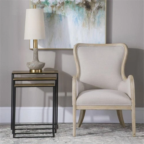 Uttermost Coreene Aluminum and Iron Nesting Tables in Antique Gold (Set of 3) - Picture 5 of 6