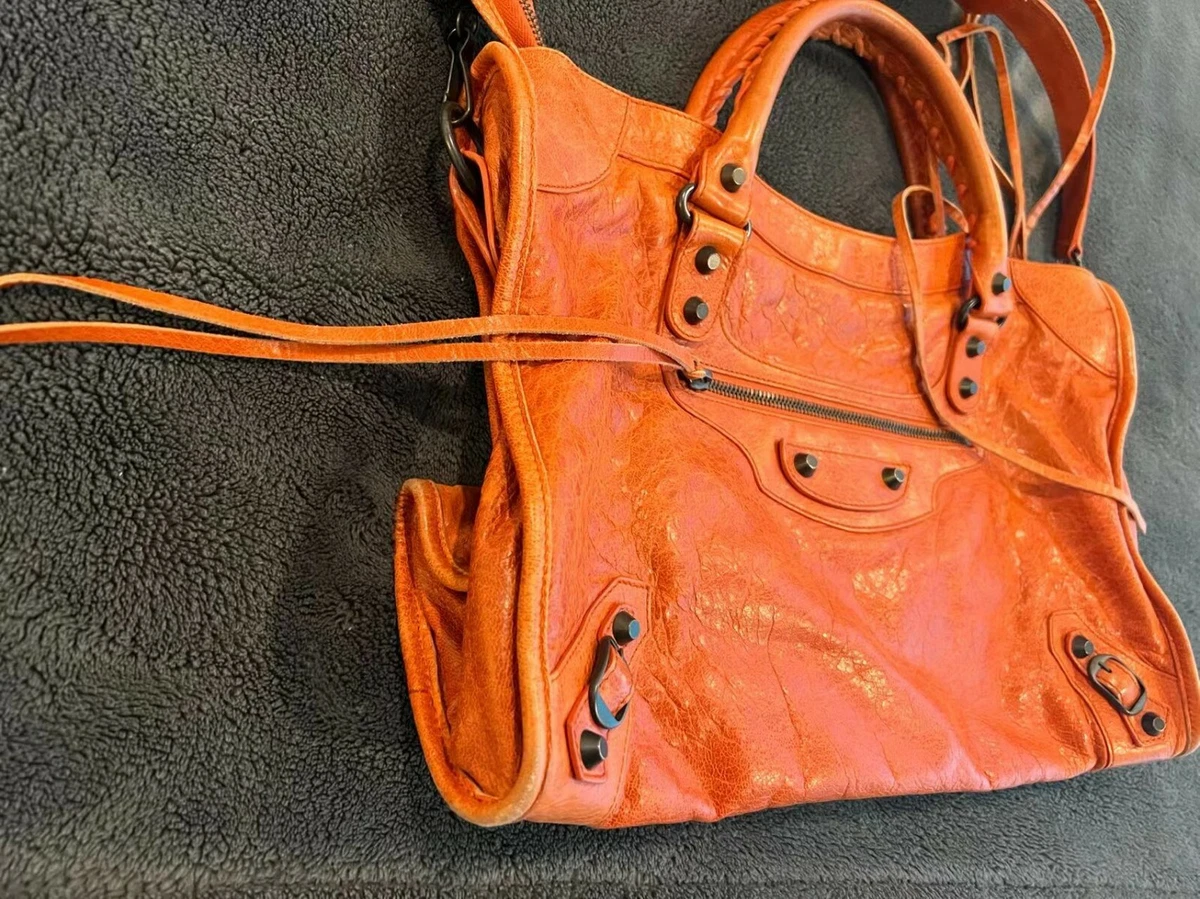 Balenciaga City Classic Orange Bag Leather Medium eBay
