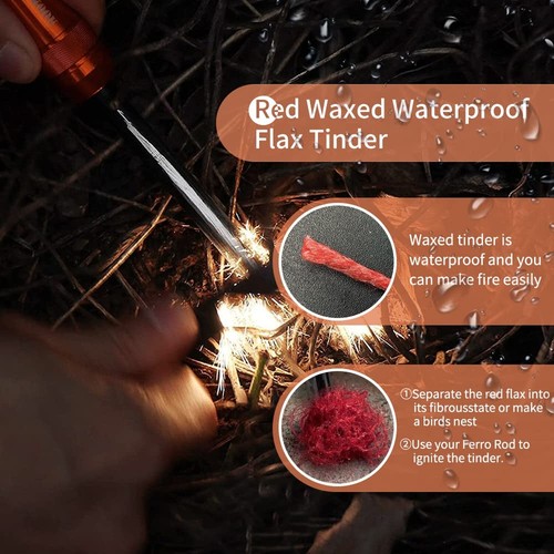 PSKOOK Survival Paracord Parachute Fire Cord Survival Ropes Red Tinder Cord P... - Picture 3 of 6