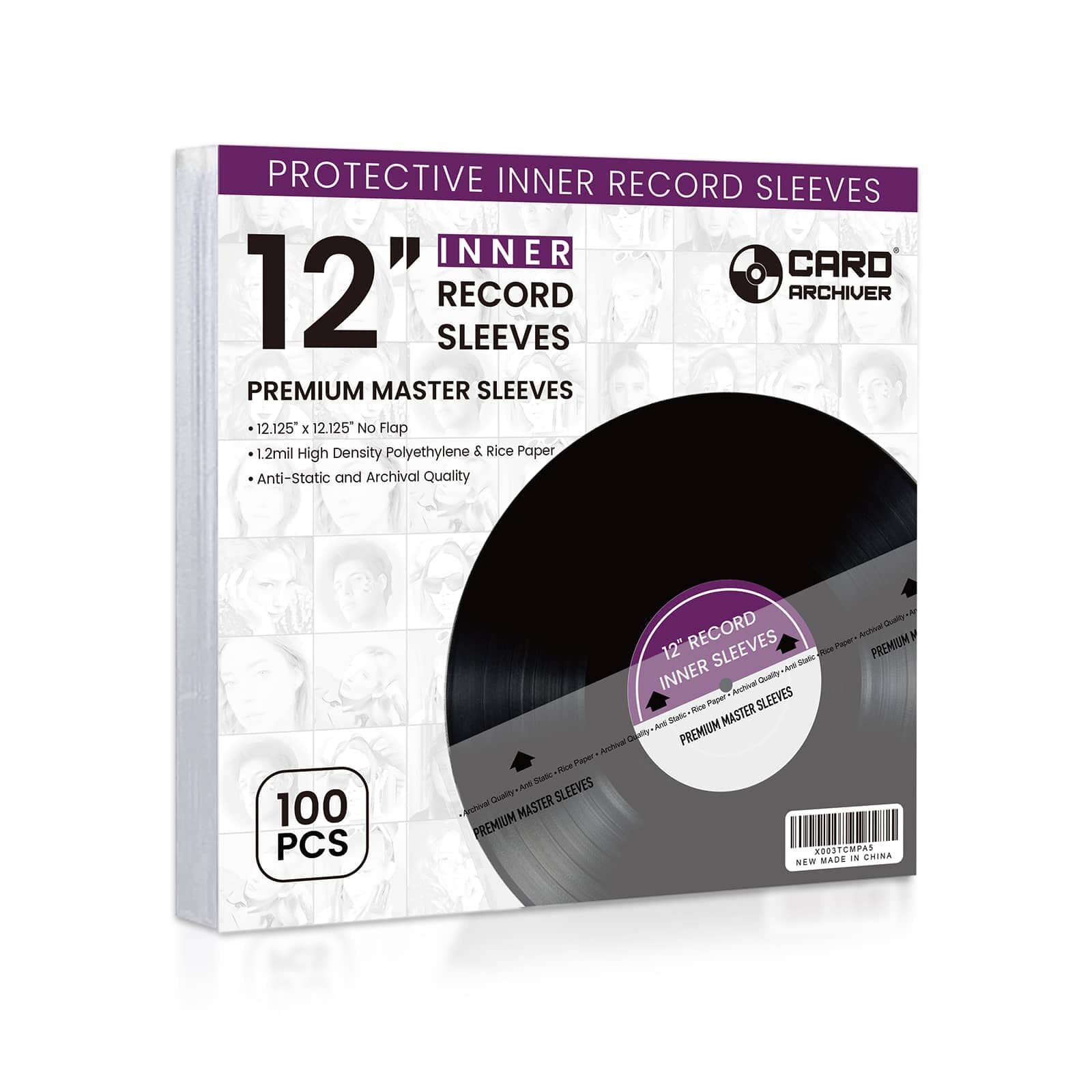 100-Pack 3-Ply Vinyl-Record Inner Sleeves - 12 Inch Anti Static Rice Paper LP...