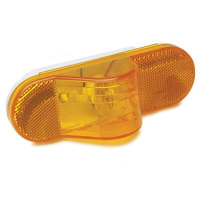 RoadPro RP-6164A Amber 6.5'' x 2.25'' Oval Sealed Light Dome and 3-Prong Connector