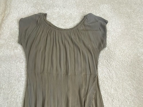 O'Neill Dress Womens S Off The Shoulder Faux Wrap Hi Lo Midi Green Beachy - Picture 2 of 10