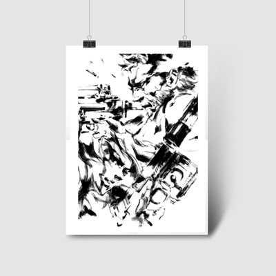 Snake & Raiden Grayscale MGS Sons of Liberty Poster | High Quality Prints
