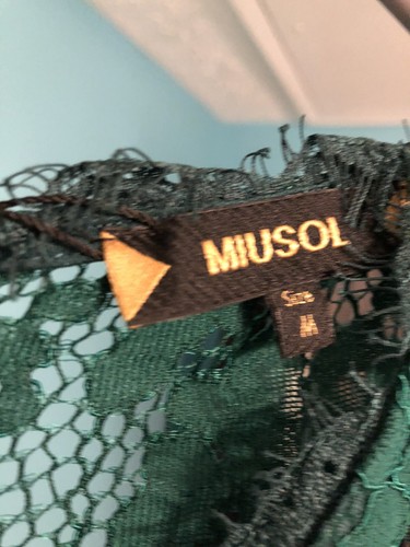 Brand New With Tags Miusol Dark Green Lace Dress Size Medium - Picture 7 of 8