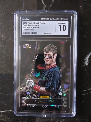 2012 Panini Black Friday Collection Cracked Ice Bryce Harper ROOKIE #17 CGC 10