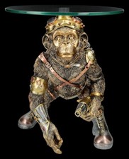Table monkey - steampunk chimpanzee - fantasy side table decoration living room