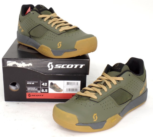 SCOTT MTB AR Mountain Bike Flat Pedal Shoes Moss Green Men's Size 8.5 US / 42 EU for sale online