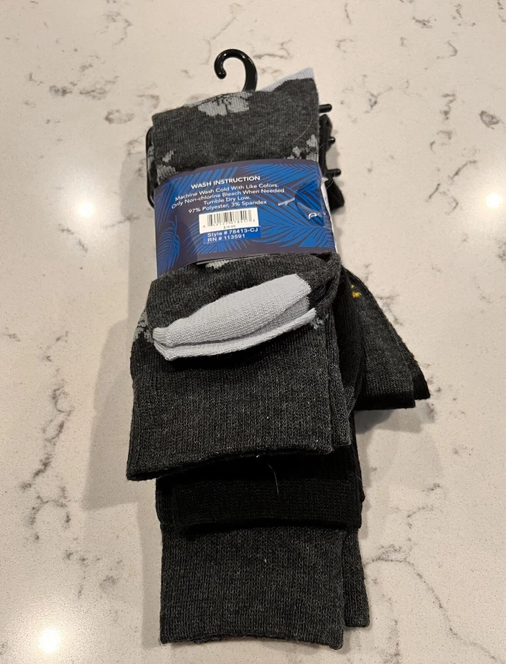 CARIBBEAN JOE Hombre Calcetines Crew Zapato Talla 6-12 Gráfico Paquete de 3 NUEVO Foto 2 de 2