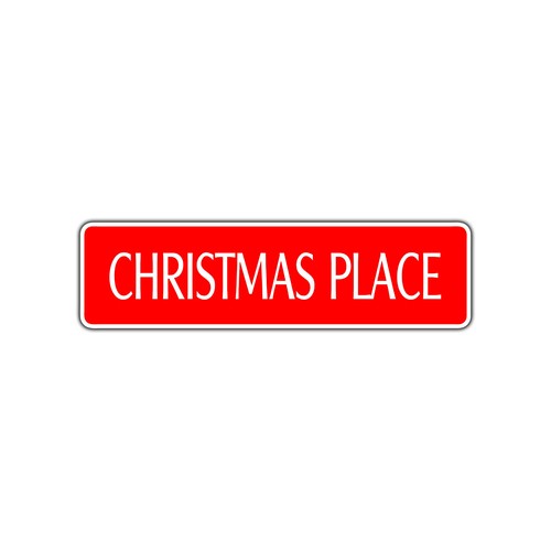 Christmas Place Street Sign Happy Christmas Seasons Shop Home Bars Aluminum Sign - Picture 2 of 5