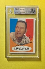 1961 TOPPS SOLLY HEMUS #139 BECKETT AUTHENTIC SIGNED AUTOGRAPHED CARD CARDINALS