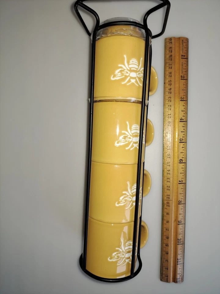 Tazas de café espresso apilables con soporte de alambre Foto 2 de 4