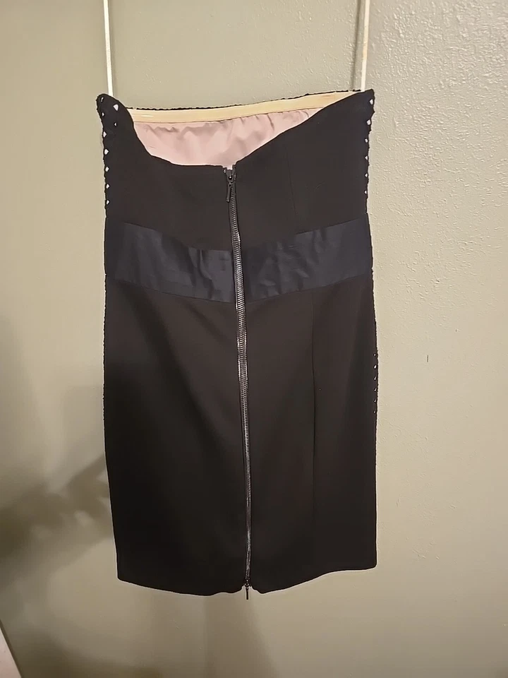 Catherine Malandrino Dress Black Strapless Eyelet Size 2 NWT - Image 3 of 4