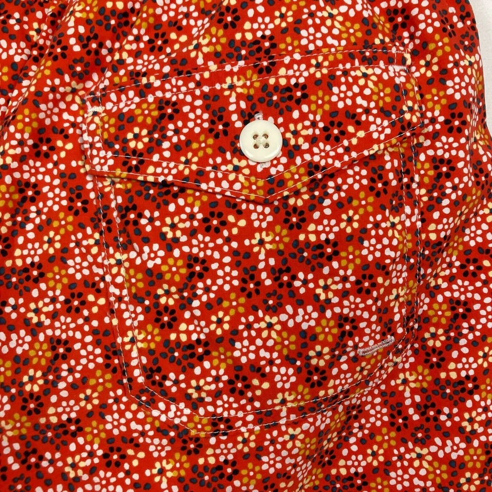 J. Bañador Crew Para Hombre Talla M Naranja Blanco Floral Tablero Malla Forrado Cordón Foto 4 de 4