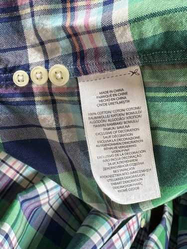Polo Ralph Lauren Classic Fit Oxford Shirt Blue & Green Plaid | Sz M - Picture 6 of 8