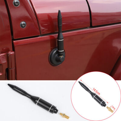 Schwarz Bullet Antenne Mast AM/FM Trim Für Jeep Wrangler JK JL 2007-23 Zubehör