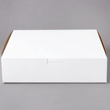 500 CASE 10" x 10" x 2 1/2" White Square Pie Cake Cookie Pastry Donut Bakery Box