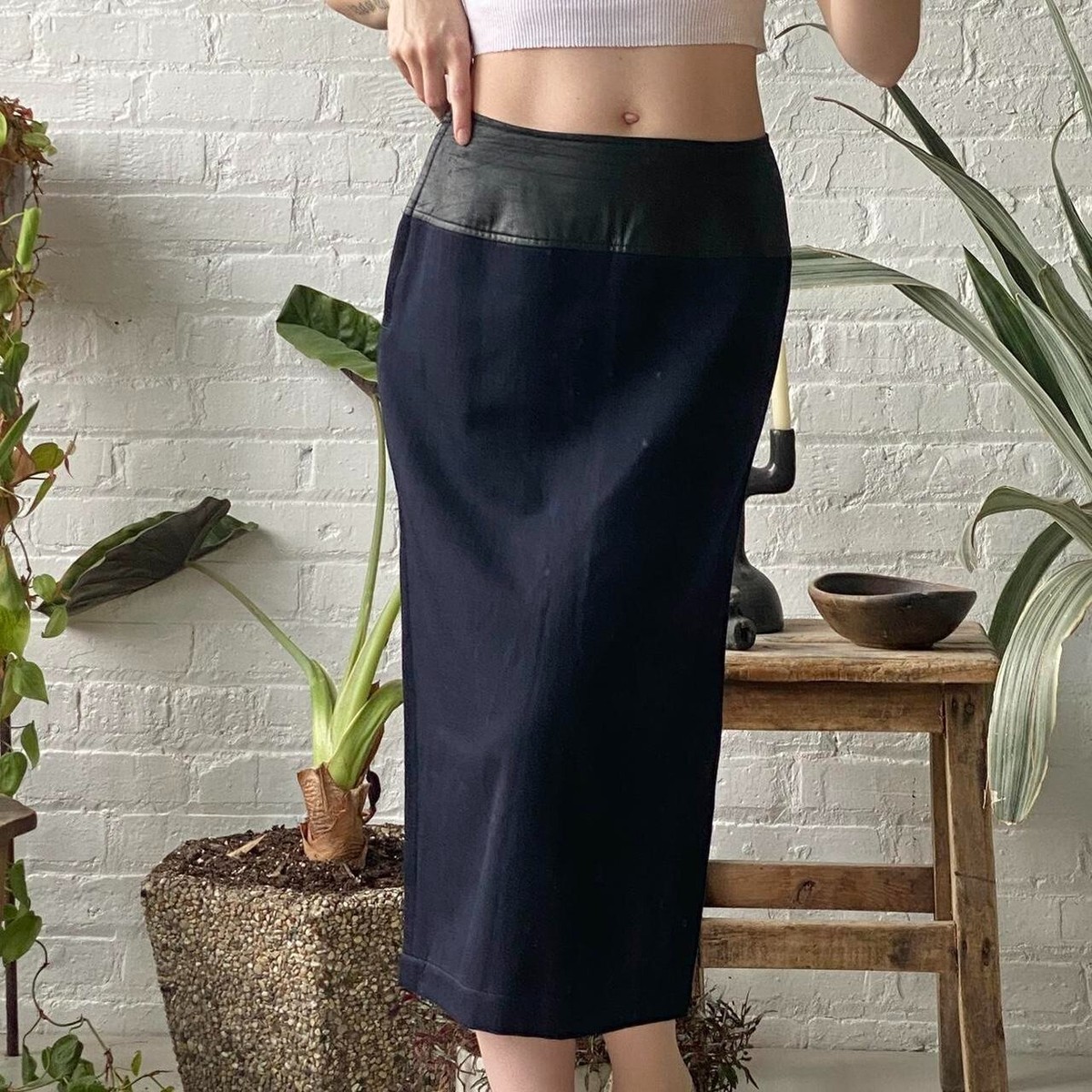 tricot Comme des Garcons vtg 80s (1989) navy and black skirt tricot Comme des Garcons vtg 80s (1989) navy and black skirt
