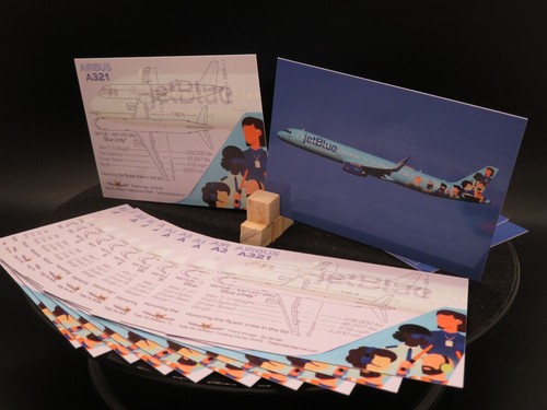 Jetblue Airplane Trading Cards Airbus A321 "Blue Unity" Set of 25 FREE SHIPPING - Picture 3 of 7